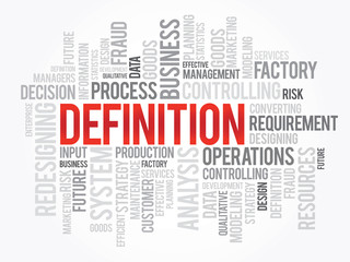 Word cloud of DEFINITION related items, vector background