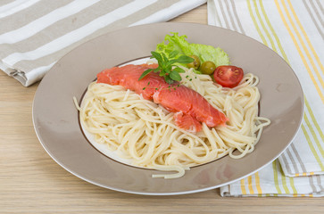 Pasta with salmon