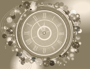 Happy New Year  background  with clock