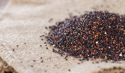 Portion of uncooked black Quinoa