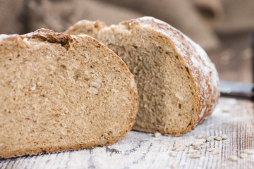 Rustic Bread on wooden background