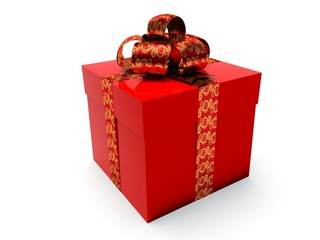 Red gift box.