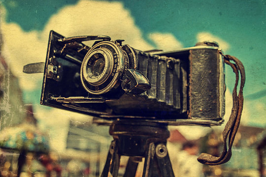 Old photo with old photo camera 2