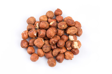 Heap of hazelnuts