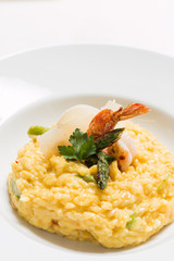 Risotto with shrimp and parmesan cheese