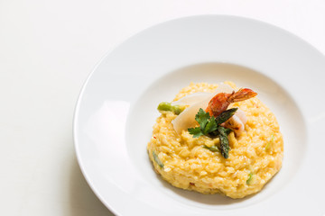 Risotto with shrimp and parmesan cheese