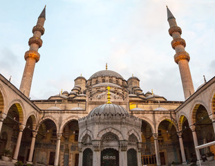 Fototapeta na wymiar The New Mosque Yeni Valide Camii, interior architecture in