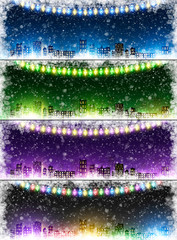 Set of Christmas city backgrounds
