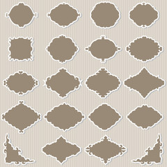 Set of frames, labels and badges