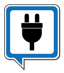 Logo prise électrique. Electricité.