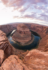 horse shoe bend at sunset