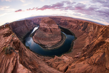 horse shoe bend at sunset