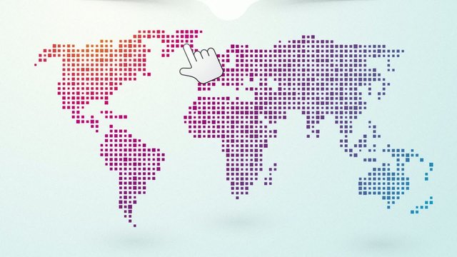 job search worldwide with a map on the background endless loop