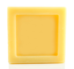 Bar of natural soap isolated on white