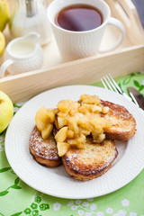 French toasts with stewed apples