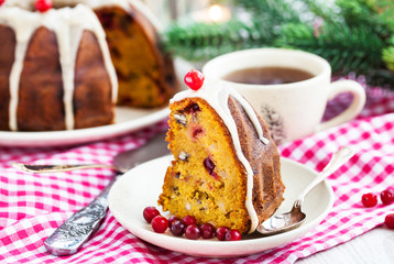 Piece of holiday bundt cake