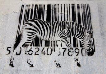 the barcode zebra graffiti