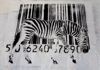 Foto auf Leinwand das Barcode-Zebra-Graffiti © drdknim