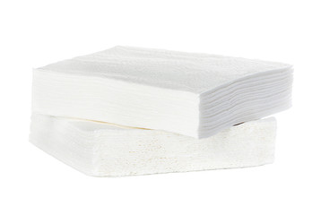 White square bar napkins isolated
