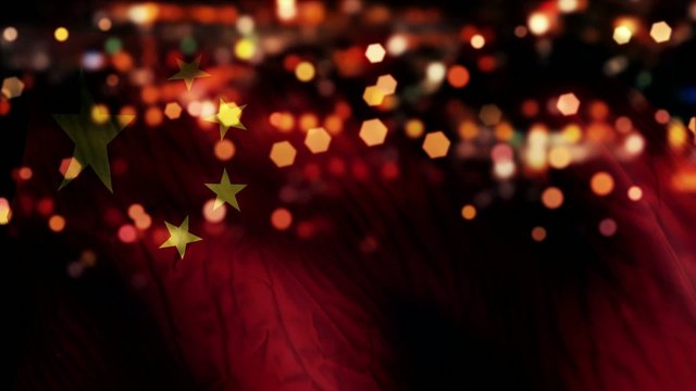 China Flag Light Night Bokeh Abstract Loop Animation
