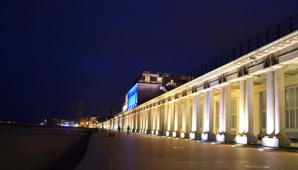 seaside promenade in belgian Oostende.