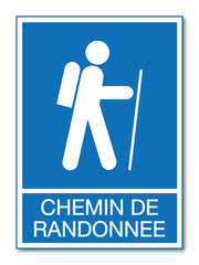 Panneau chemin de randonnée.