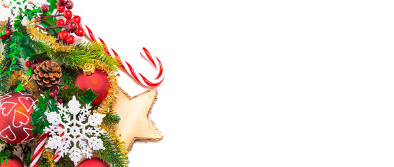 Christmas decoration on white background