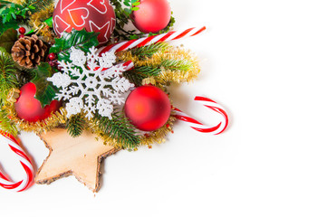 Christmas decoration on white background