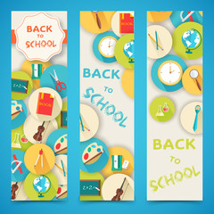 back to school abstract background of flat icons notebook concep