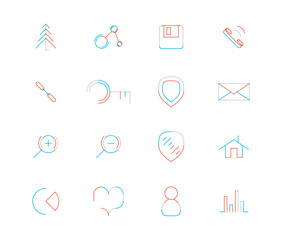 Set of thin line web icons