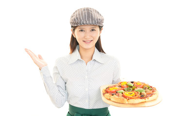 笑顔のウェイトレス