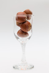 liqueur glass with nuts