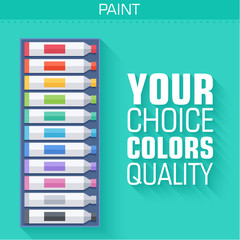 flat art painter workshop with paint supplies equipment tools ba