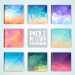 collection bright colors set polygonal backgrounds concept. Vect