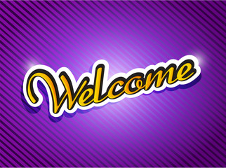 purple welcome card