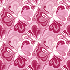 Vector doodle hand drawn seamless floral pattern