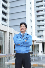 笑顔の労働者