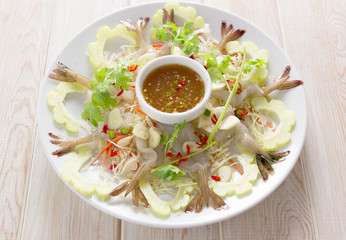 Shrimp in fish sauce Thai sea food