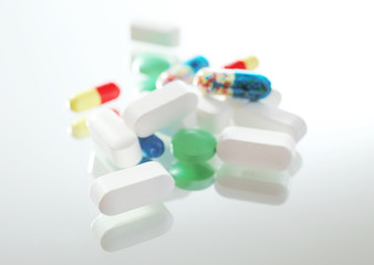 Pile of pills, close-up