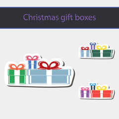 Gift boxes and christmas balls.