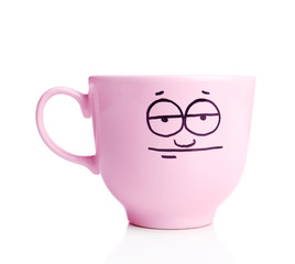 Emotional cup isolated on white