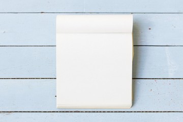 Notebook  on wooden table