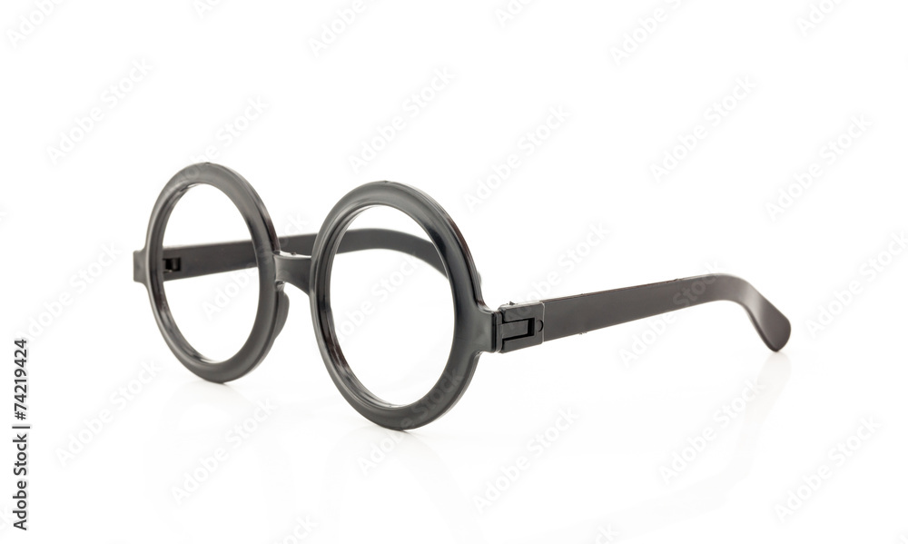 Sticker round frame glasses isolated on white background