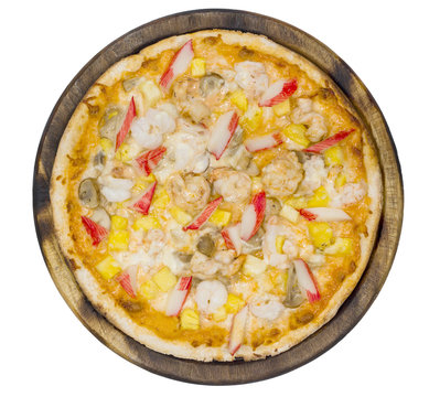 Pizza on white background