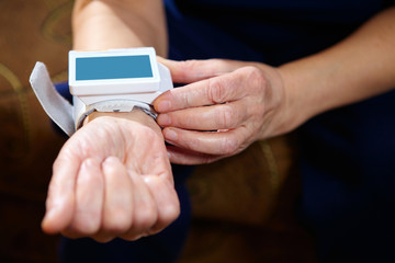 Blood pressure measuring.