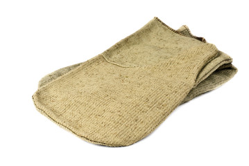 Fototapeta premium Pair of working mittens. Isolated on a white background.