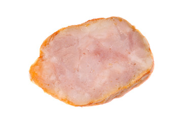 sausage slices on a white background