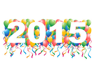2015 balloons New Year background