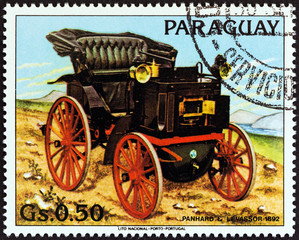 Fototapeta na wymiar Panhard-Levassor of 1892 (Paraguay 1983)