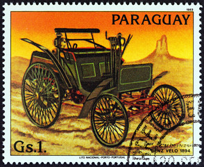Fototapeta na wymiar Benz Velo of 1894 (Paraguay 1983)